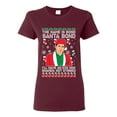 thumbnail image 1 of Michael Scott The Name is Bond Santa Bond Ugly Christmas Sweater Womens Graphic T-Shirt, Maroon, 2XL, 1 of 3
