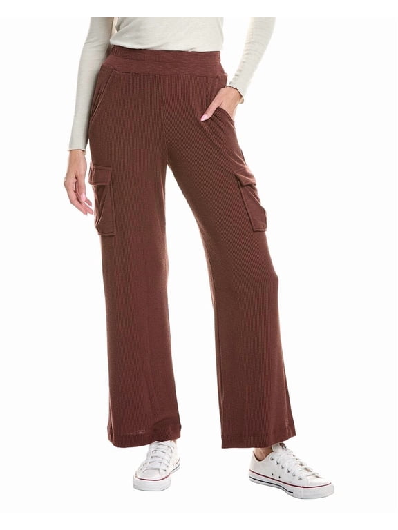 womens Avery Ribbed Cargo Pant, XL, Brown