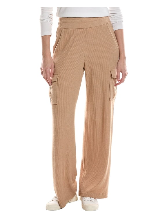 womens Avery Ribbed Cargo Pant, l, Orange