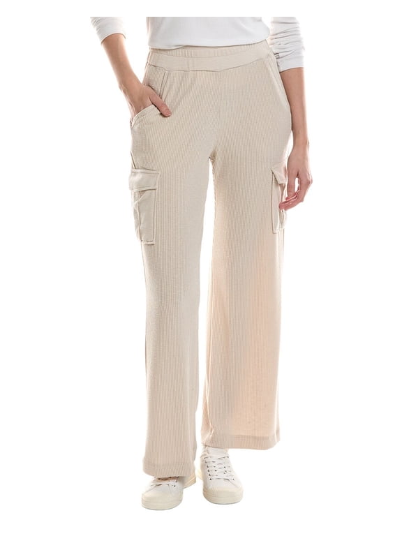 womens Avery Ribbed Cargo Pant, s, White