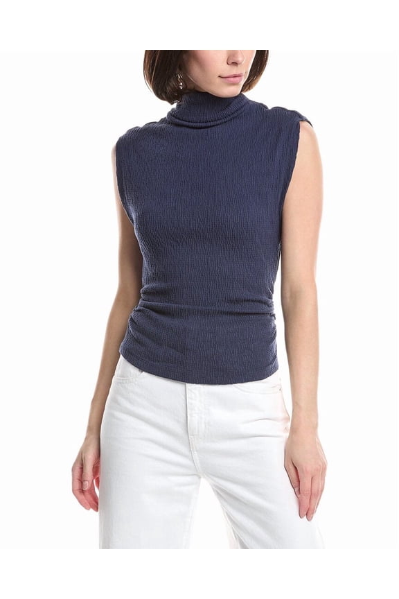 womens Campbell Ruched Mock Neck T-Shirt, l