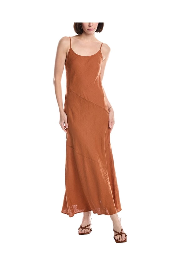 womens Cecily Patchwork Linen Midi Dress, s