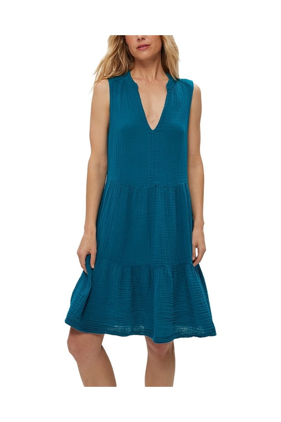 womens Daisy Fitted Dress, m, Blue