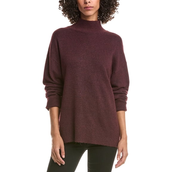 Michael Stars womens  Effy Chunky Turtleneck Sweater, l, Purple