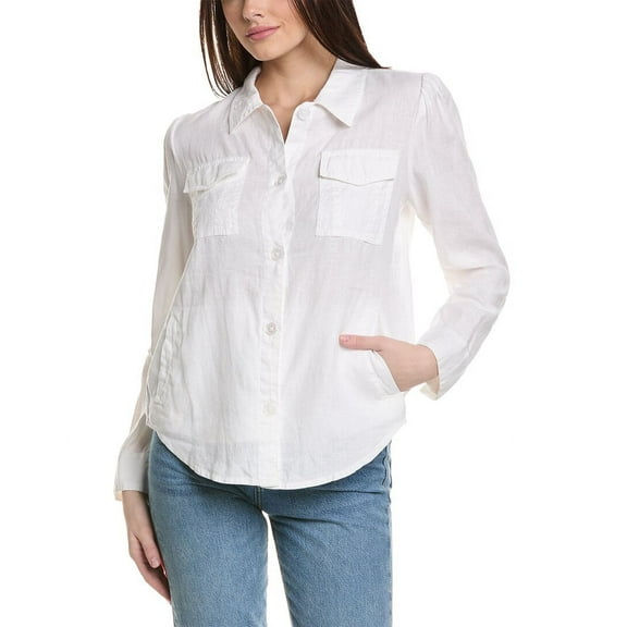 Michael Stars womens  Jay Linen Shacket, XS, White