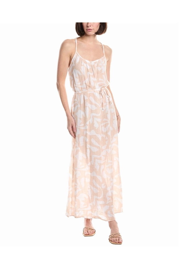 womens  Jude Printed Maxi Dress, XL, White