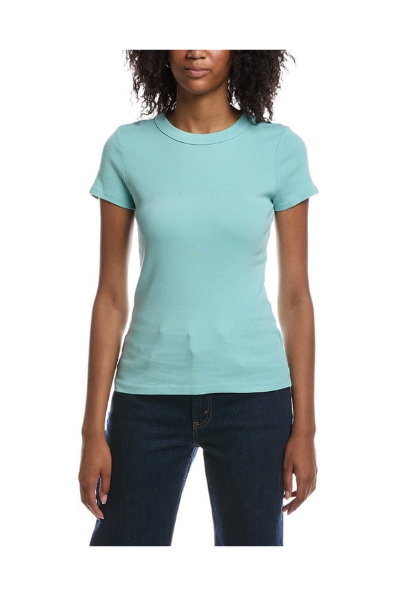 womens Lexy Band Crewneck T-Shirt, m, Blue