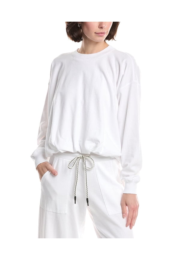 womens Mariah Bubble Hem Sweatshirt, s, White