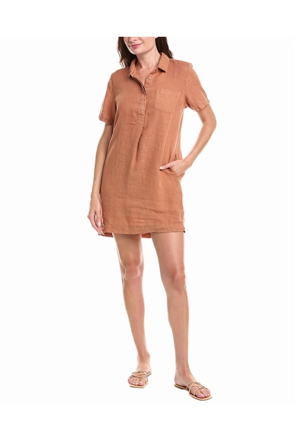 womens Ola Linen Utility Dress, xs