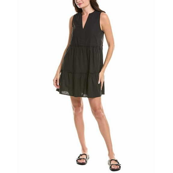 Michael Stars womens  Sandra Linen-Blend Mini Dress, s, Black
