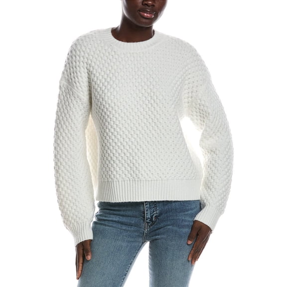 Michael Stars womens Sophia Honeycomb Stitch Sweater, xs, Ivory