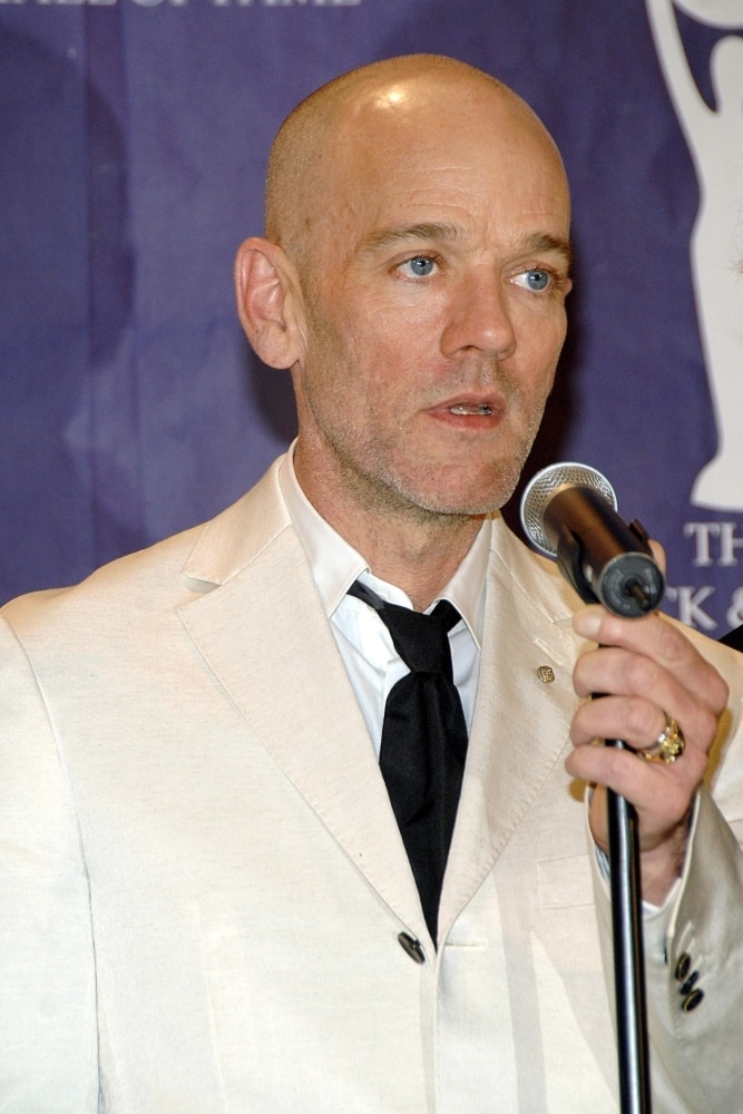 Michael Stipe Of Rem, Inductees In The Press Room For Induction