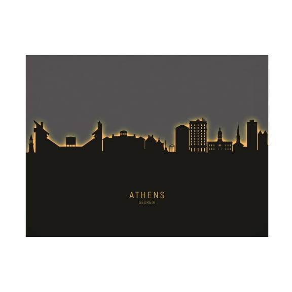 Michael Tompsett 'Athens Georgia Skyline Glow II' Canvas Art