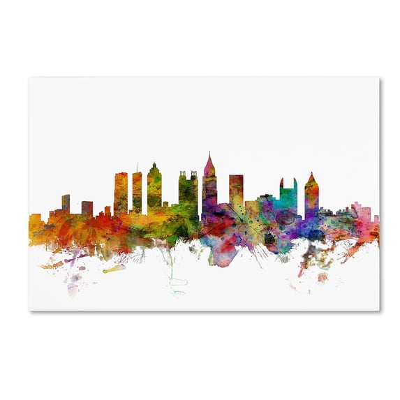 Trademark Fine Art Michael Tompsett Atlanta Georgia Skyline Canvas Wall Art - 16x24