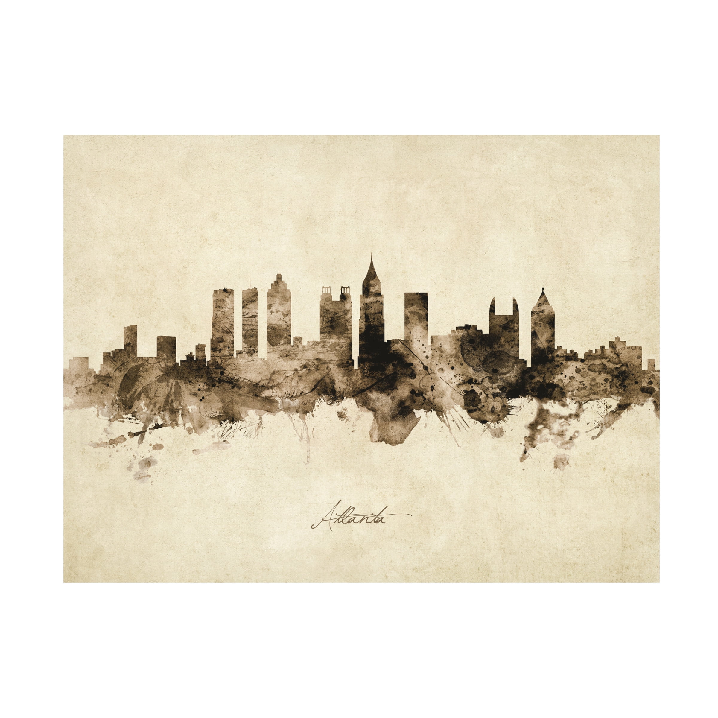 Michael Tompsett 'Atlanta Georgia Skyline Vintage' Canvas Art