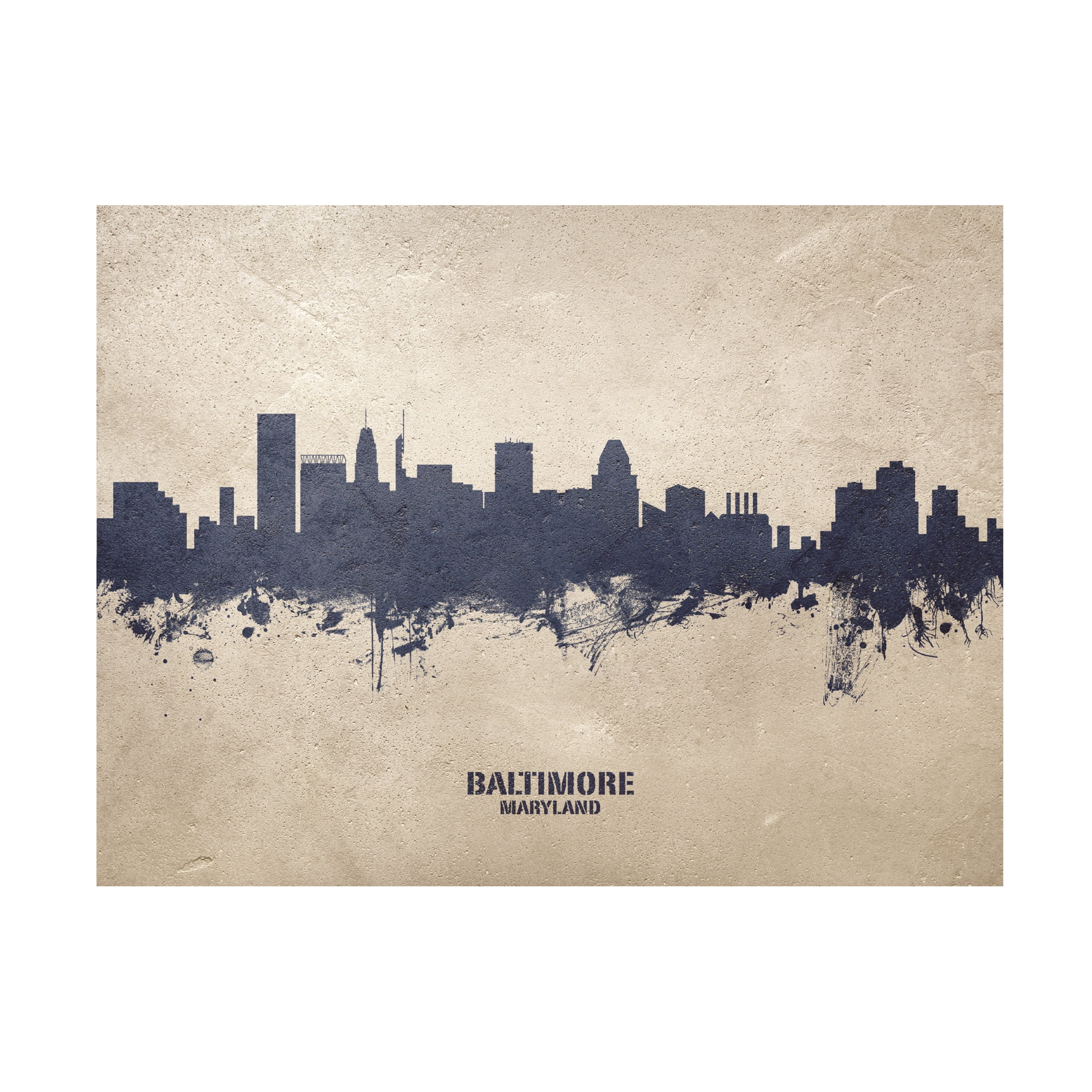 Michael Tompsett 'Baltimore Maryland Skyline Concrete' Canvas Art