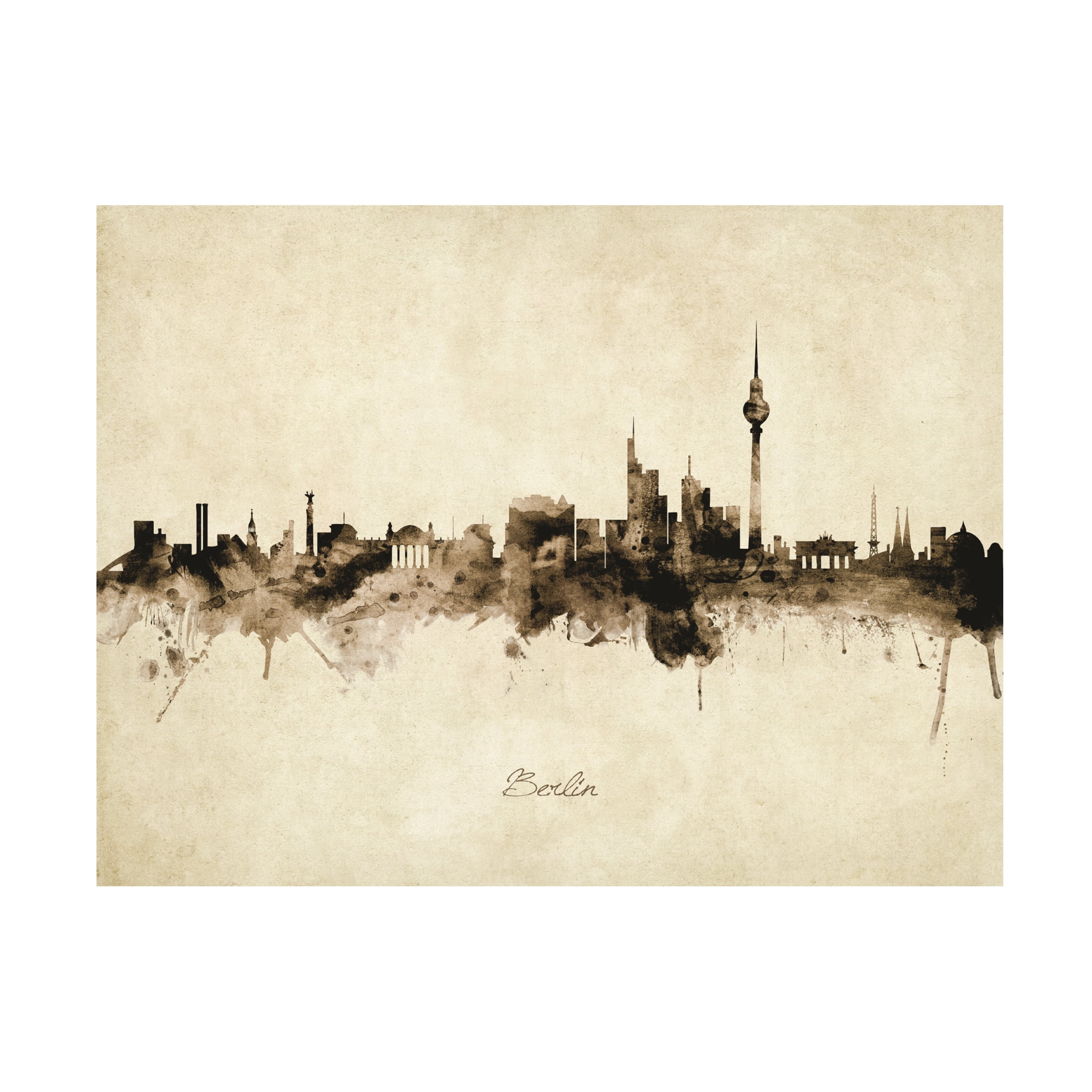 Michael Tompsett 'Berlin Germany Skyline Vintage' Canvas Art