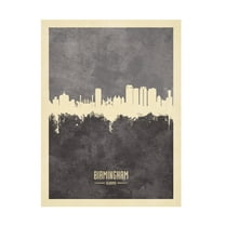 Michael Tompsett 'Birmingham Alabama Skyline Gray' Canvas Art