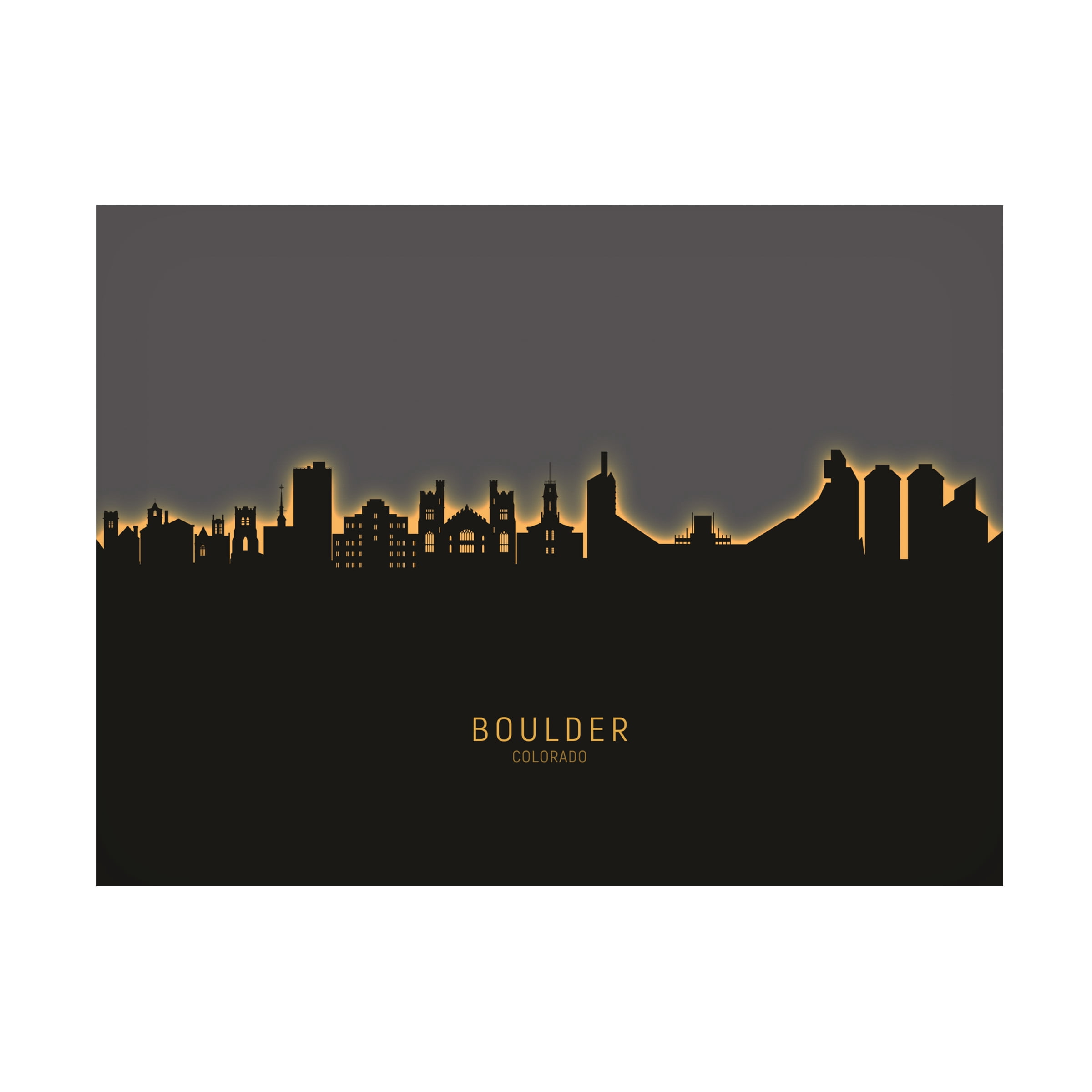 Michael Tompsett 'Boulder Colorado Skyline Glow II' Canvas Art