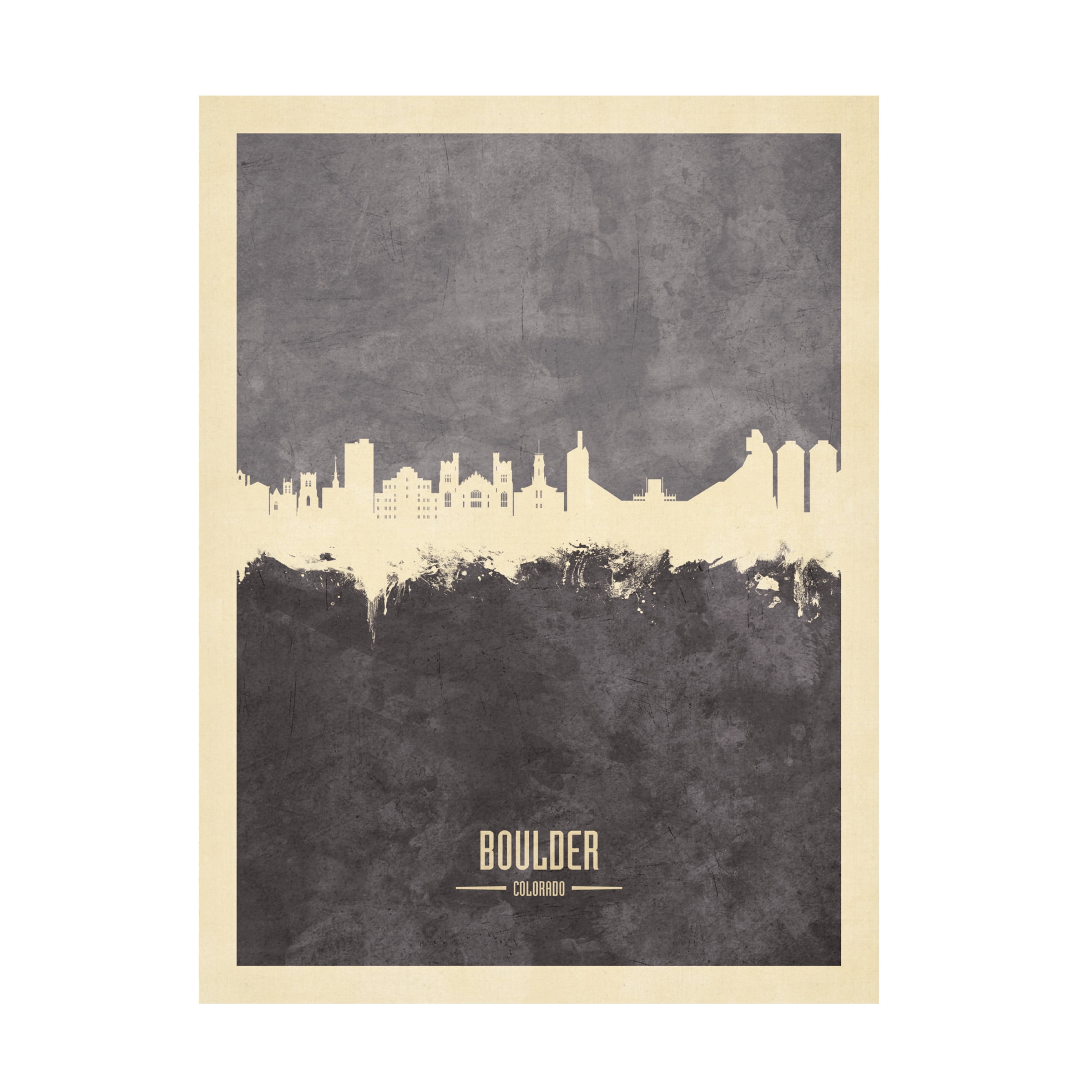 Michael Tompsett 'Boulder Colorado Skyline Gray' Canvas Art