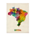 thumbnail image 1 of Trademark Fine Art Michael Tompsett Brasil Watercolor Map Canvas Wall Art - 14x19, 1 of 5