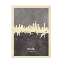 Michael Tompsett 'Brisbane Australia Skyline Gray' Canvas Art