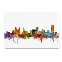 Trademark Fine Art Michael Tompsett Buffalo New York Skyline Canvas Wall Art - 16x24