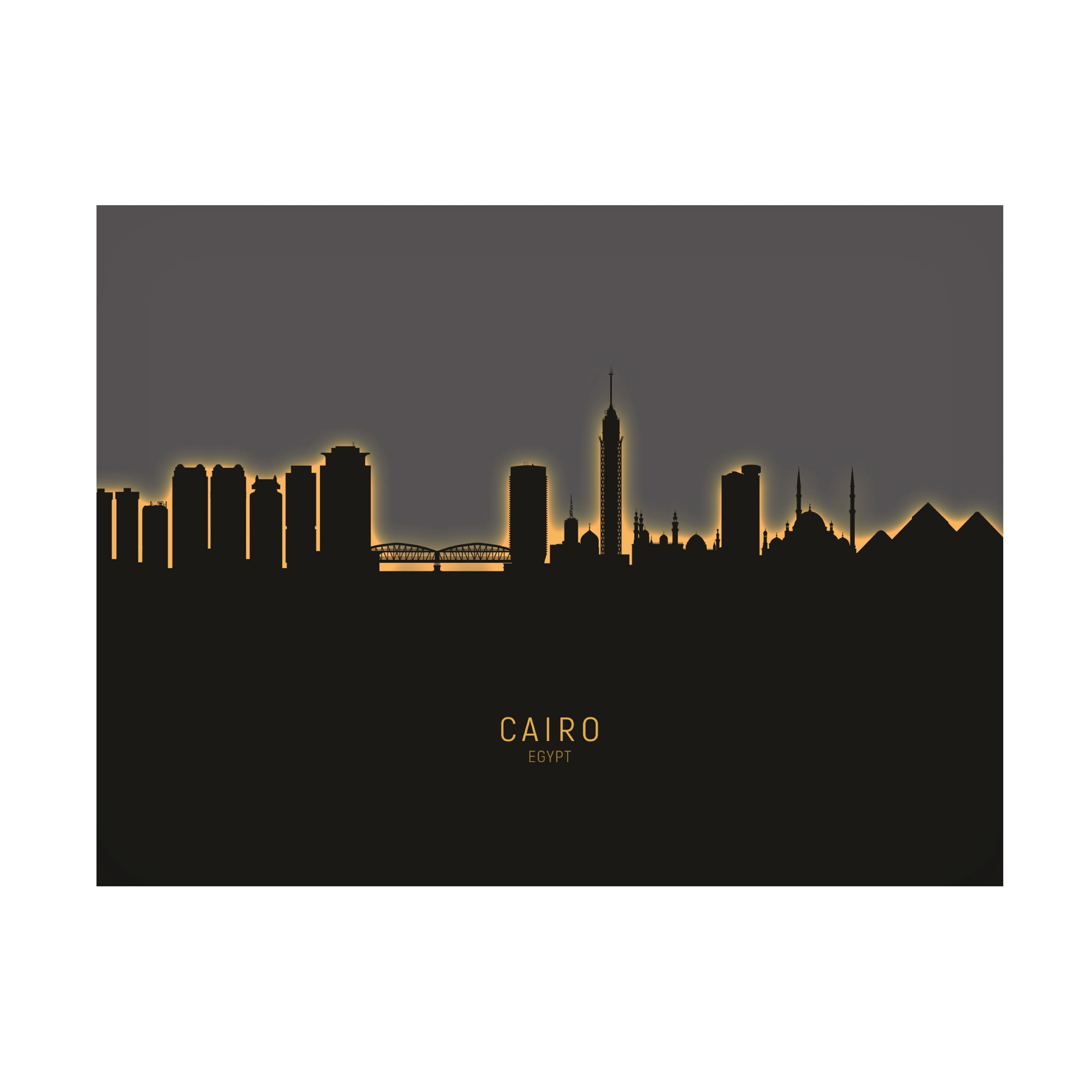 Michael Tompsett 'Cairo Egypt Skyline Glow II' Canvas Art