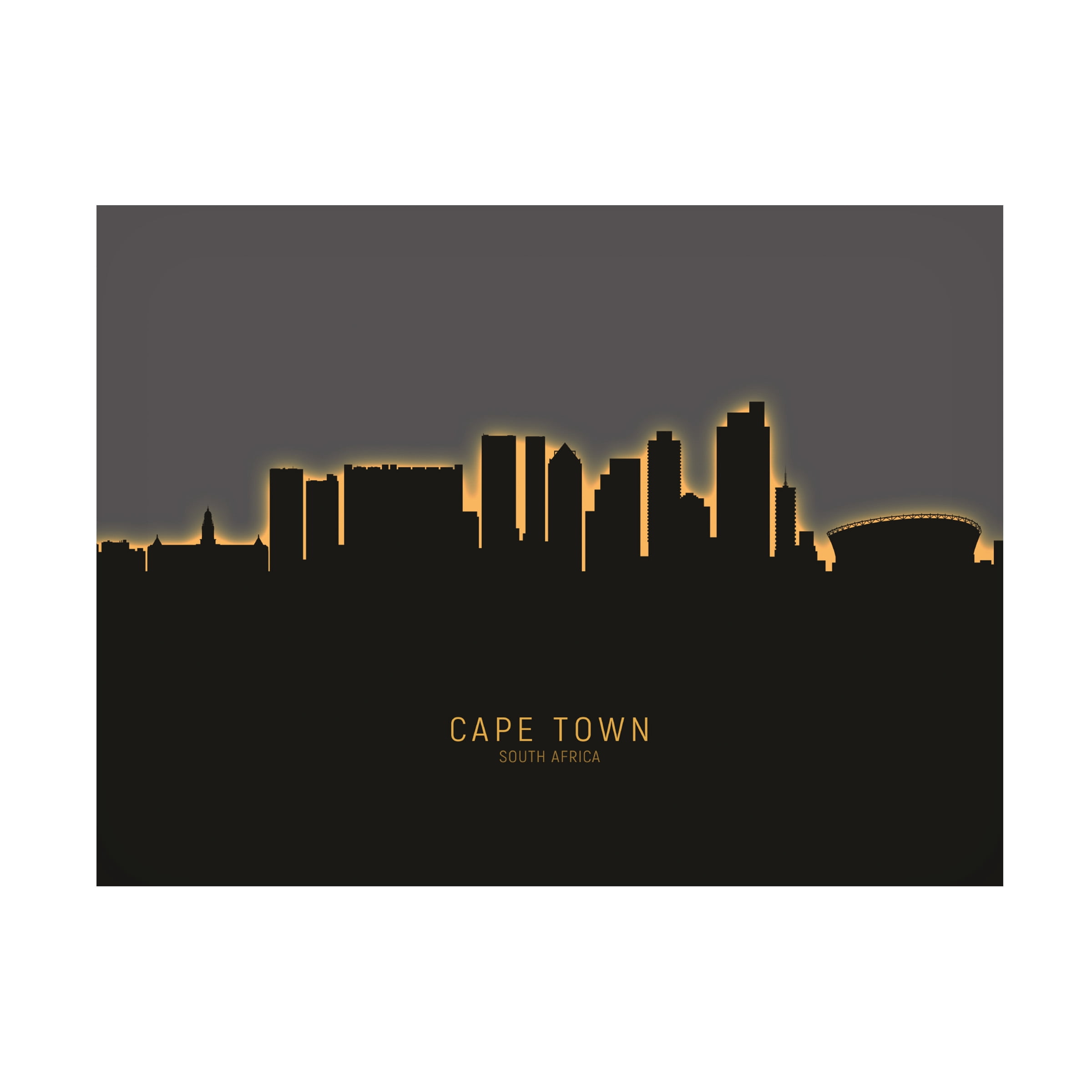 Michael Tompsett 'Cape Town South Africa Skyline Glow II' Canvas Art