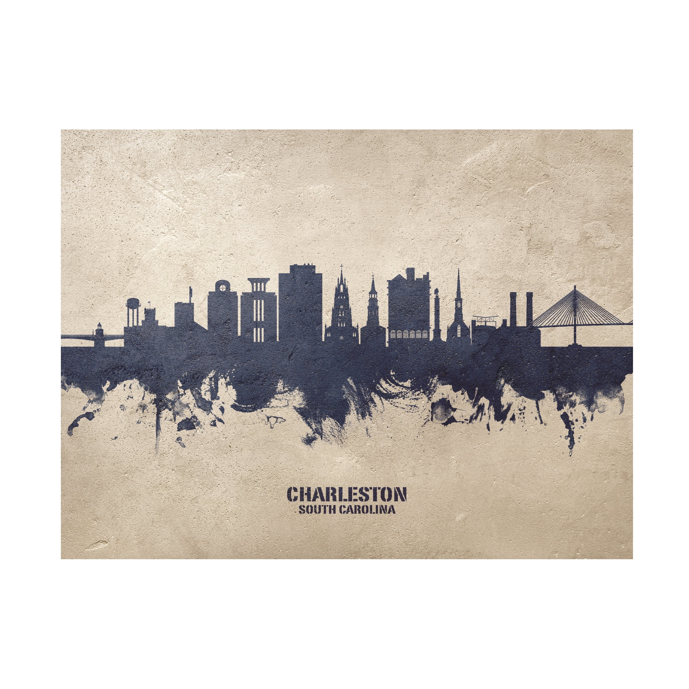 Michael Tompsett 'Charleston South Carolina Skyline Concrete' Canvas Art