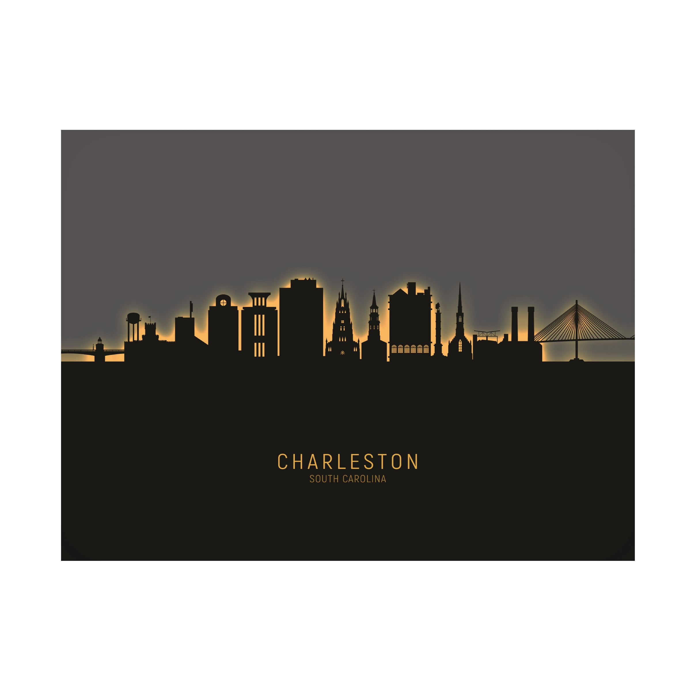 Michael Tompsett 'Charleston South Carolina Skyline Glow II' Canvas Art