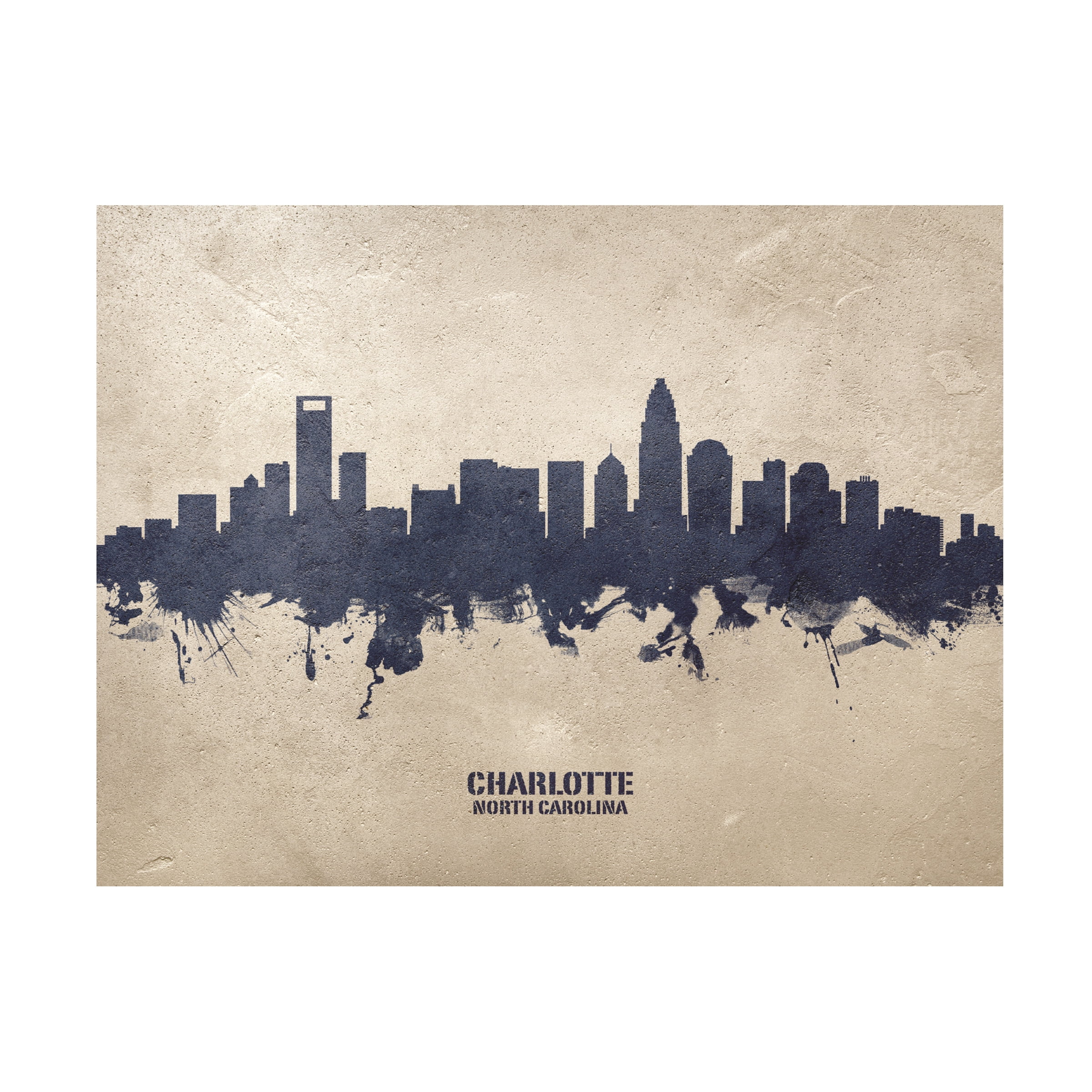 Michael Tompsett 'Charlotte North Carolina Skyline Concrete' Canvas Art