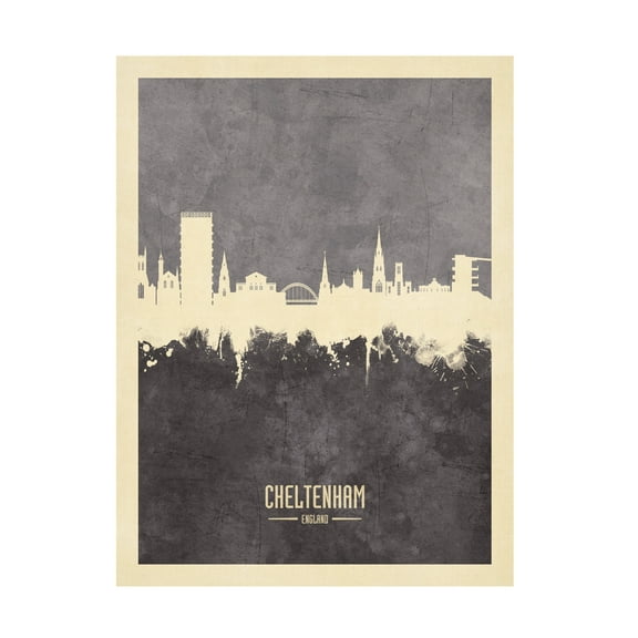 Michael Tompsett 'Cheltenham England Skyline Gray' Canvas Art
