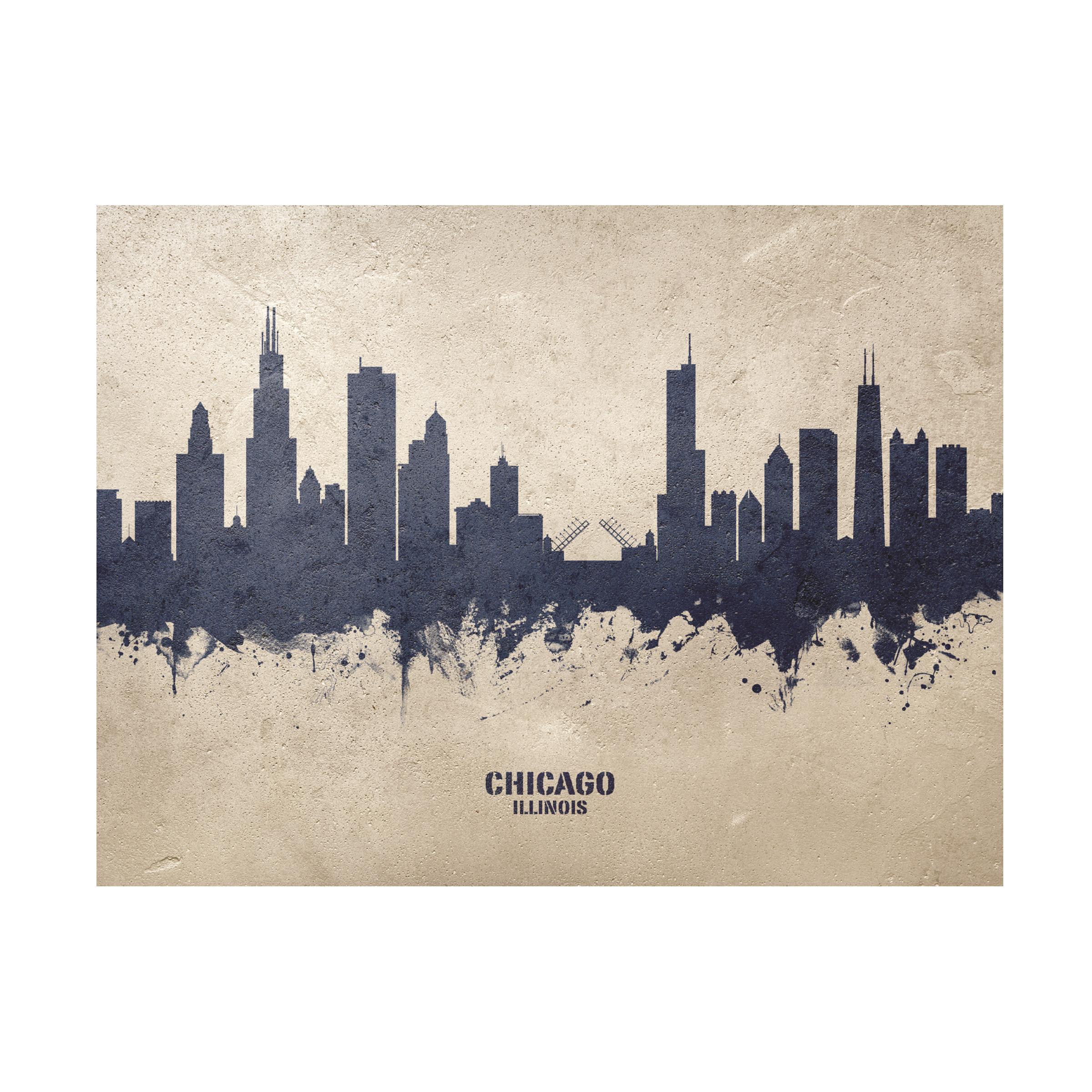 Michael Tompsett 'Chicago Illinois Skyline Concrete' Canvas Art