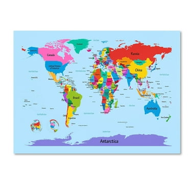 Michael Tompsett 'Childrens World Map' Canvas Art