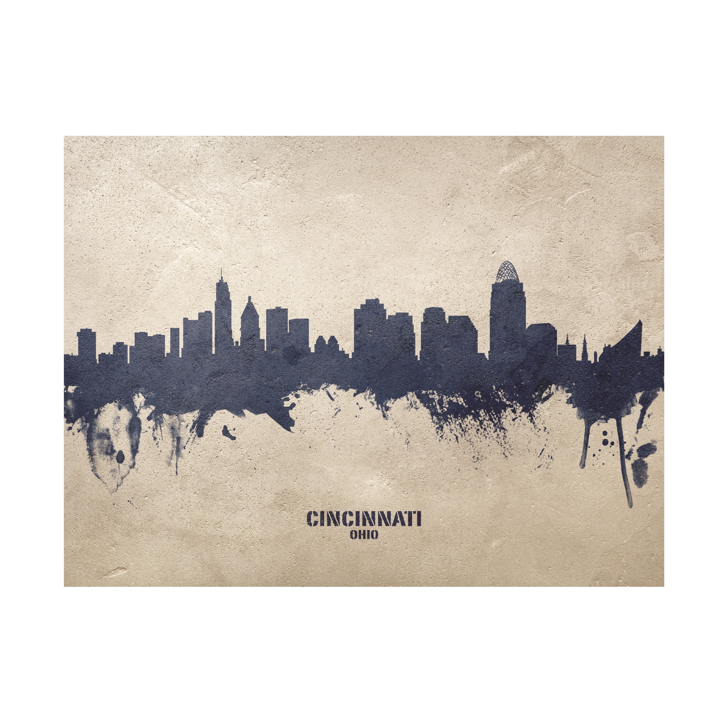 Michael Tompsett 'Cincinnati Ohio Skyline Concrete' Canvas Art