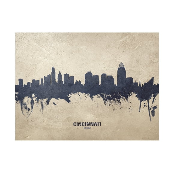 Michael Tompsett 'Cincinnati Ohio Skyline Concrete' Canvas Art