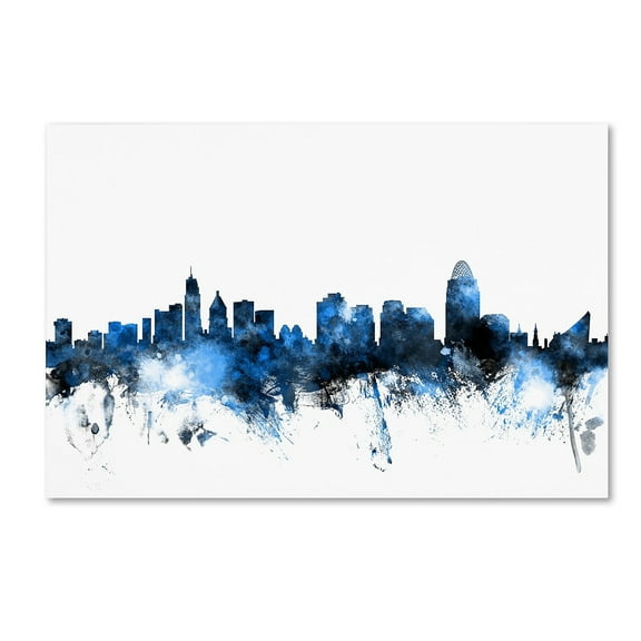 Michael Tompsett 'Cincinnati Ohio Skyline II' Canvas Art