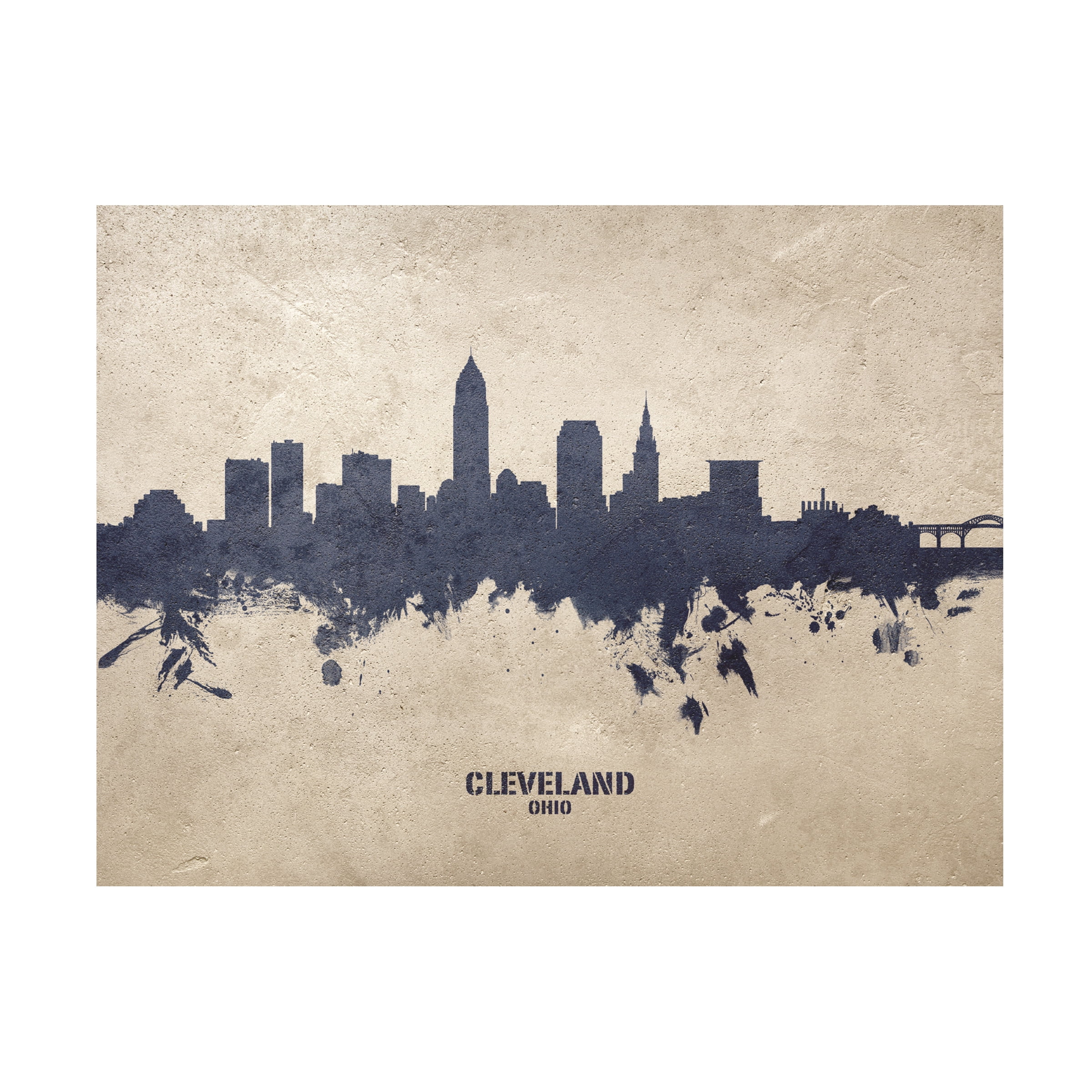 Michael Tompsett 'Cleveland Ohio Skyline Concrete' Canvas Art