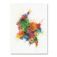 thumbnail image 1 of Michael Tompsett 'Colombia Paint Splashes Map' Canvas Art, 1 of 4