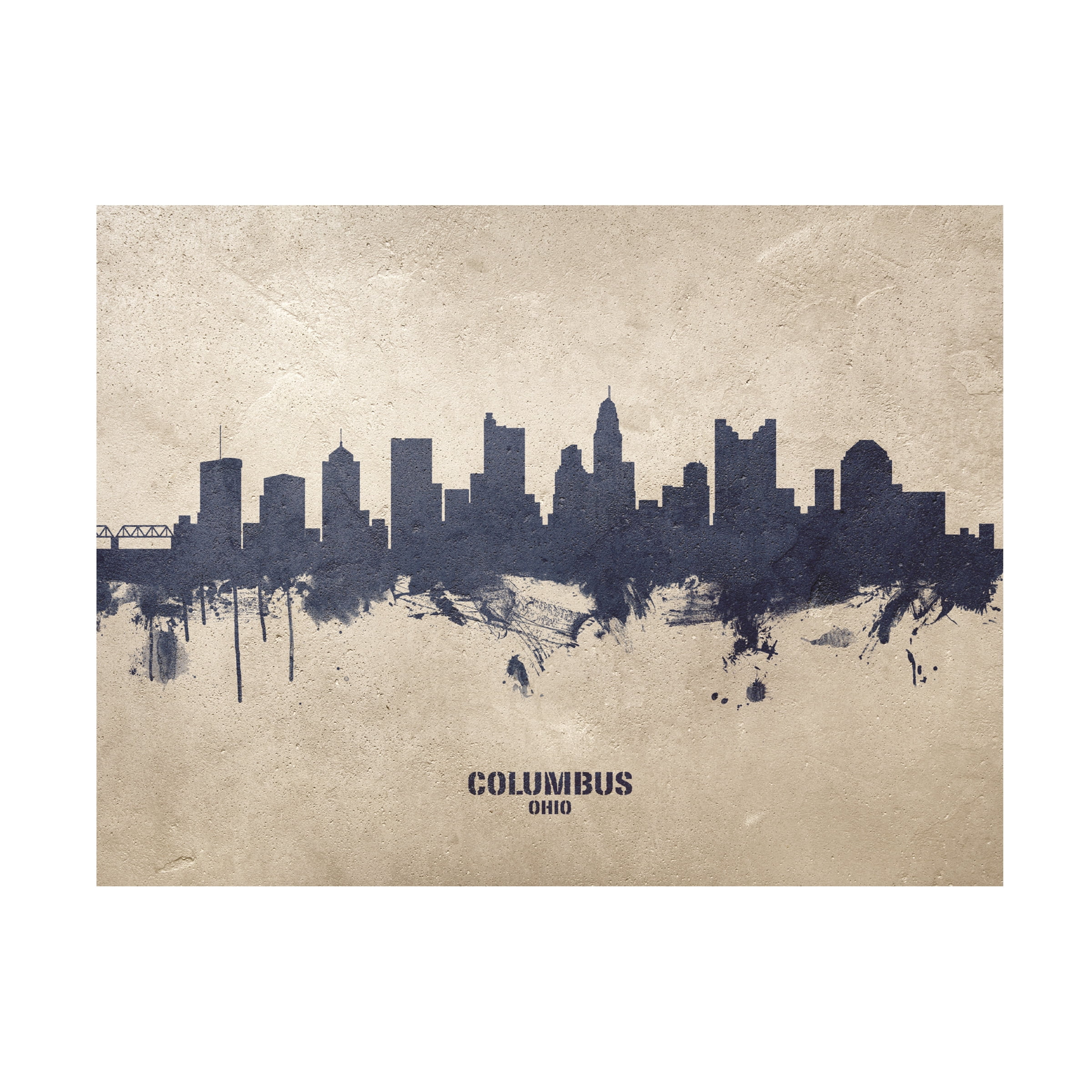 Michael Tompsett 'Columbus Ohio Skyline Concrete' Canvas Art