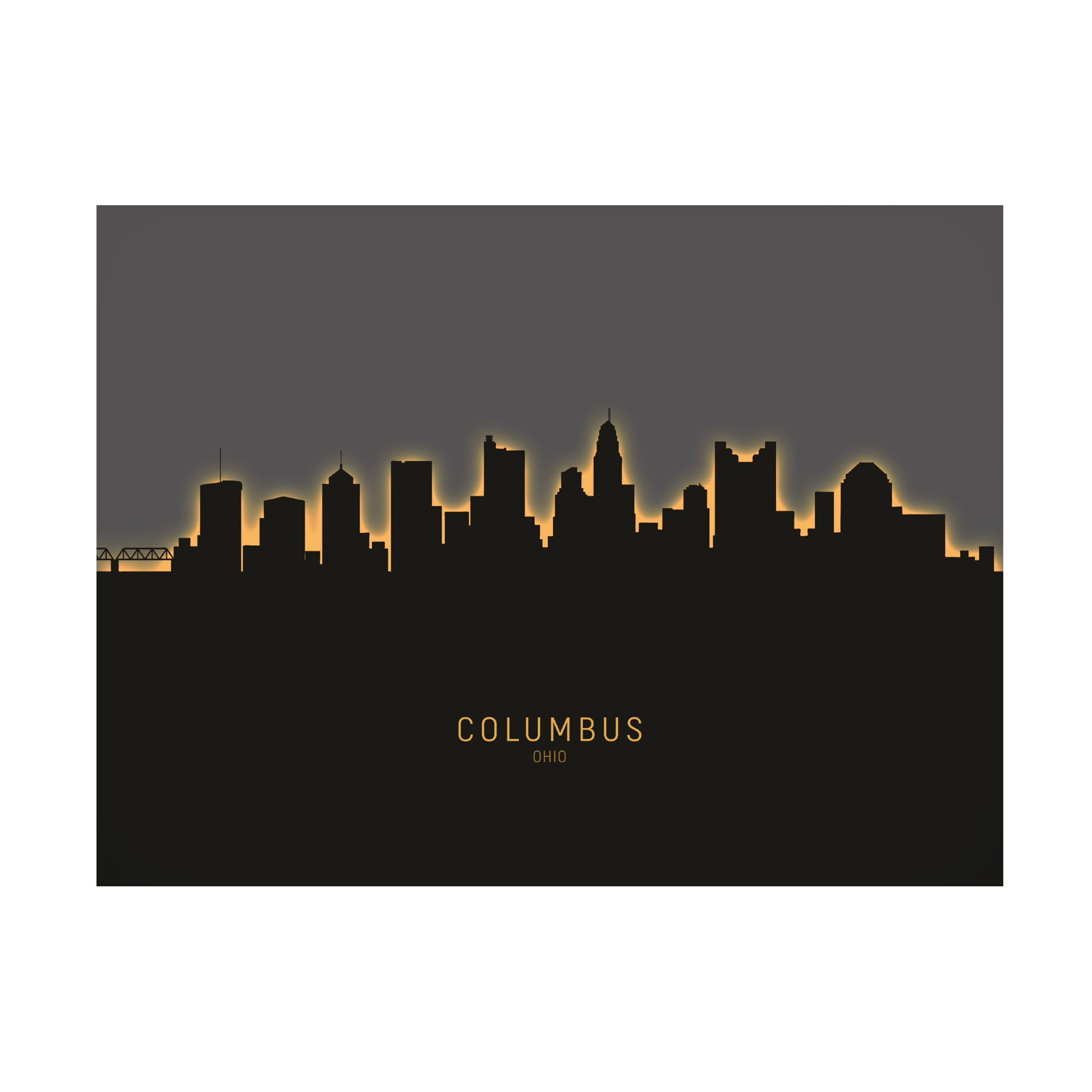 Michael Tompsett 'Columbus Ohio Skyline Glow II' Canvas Art