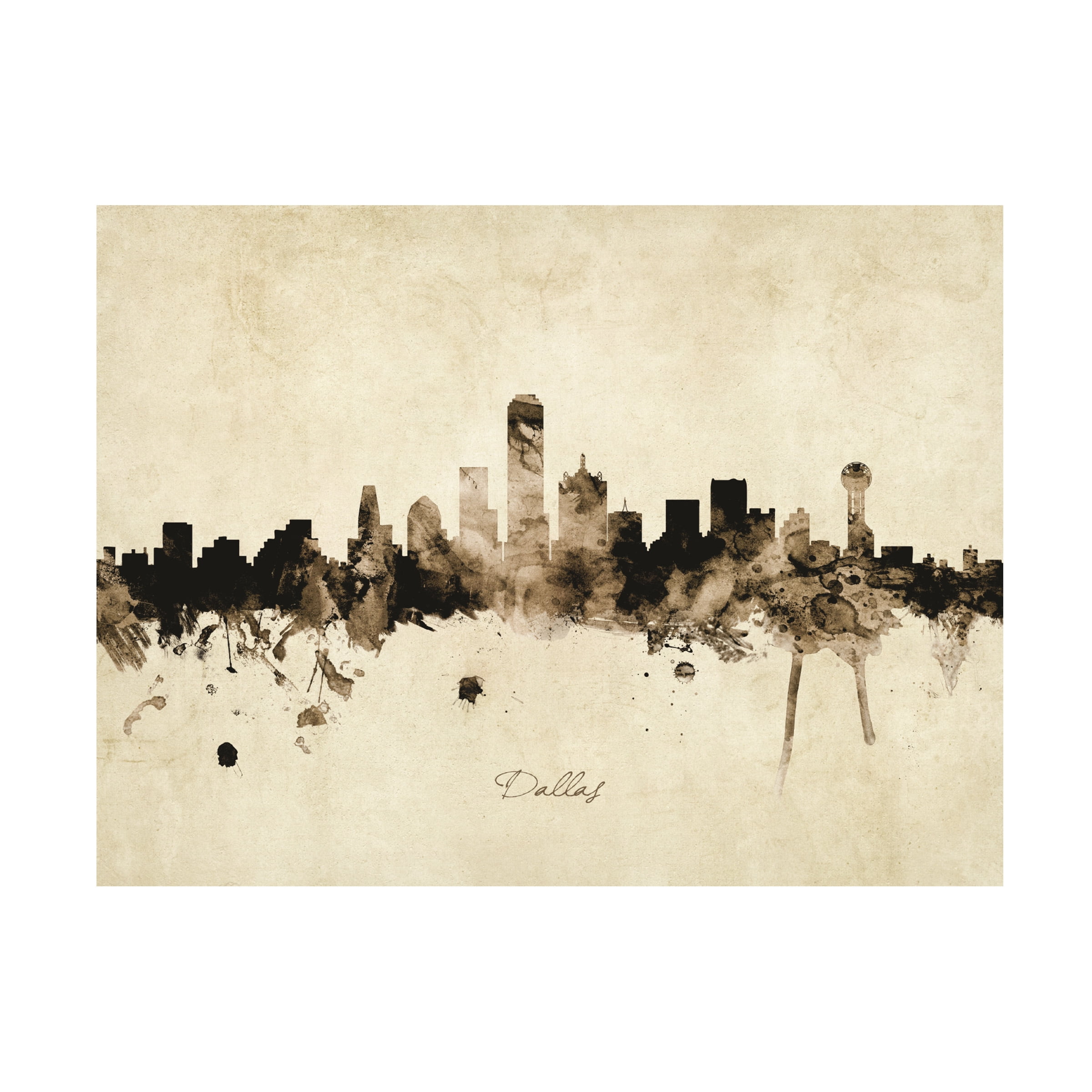 Michael Tompsett 'Dallas Texas Skyline Vintage' Canvas Art