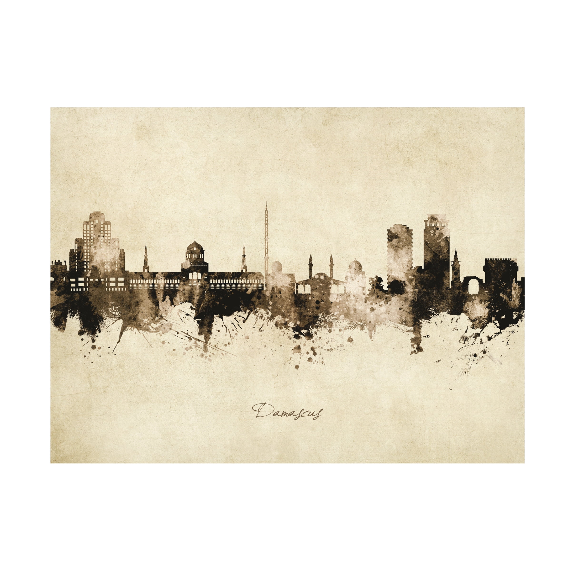 Michael Tompsett 'Damascus Syria Skyline Vintage' Canvas Art