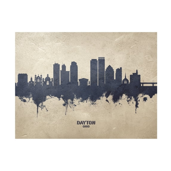 Michael Tompsett 'Dayton Ohio Skyline Concrete' Canvas Art