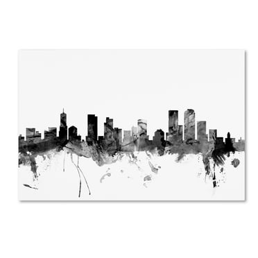 Michael Tompsett 'Denver Colorado Skyline B&W' Canvas Art