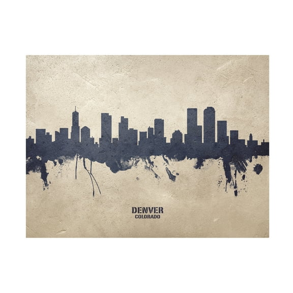 Michael Tompsett 'Denver Colorado Skyline Concrete' Canvas Art