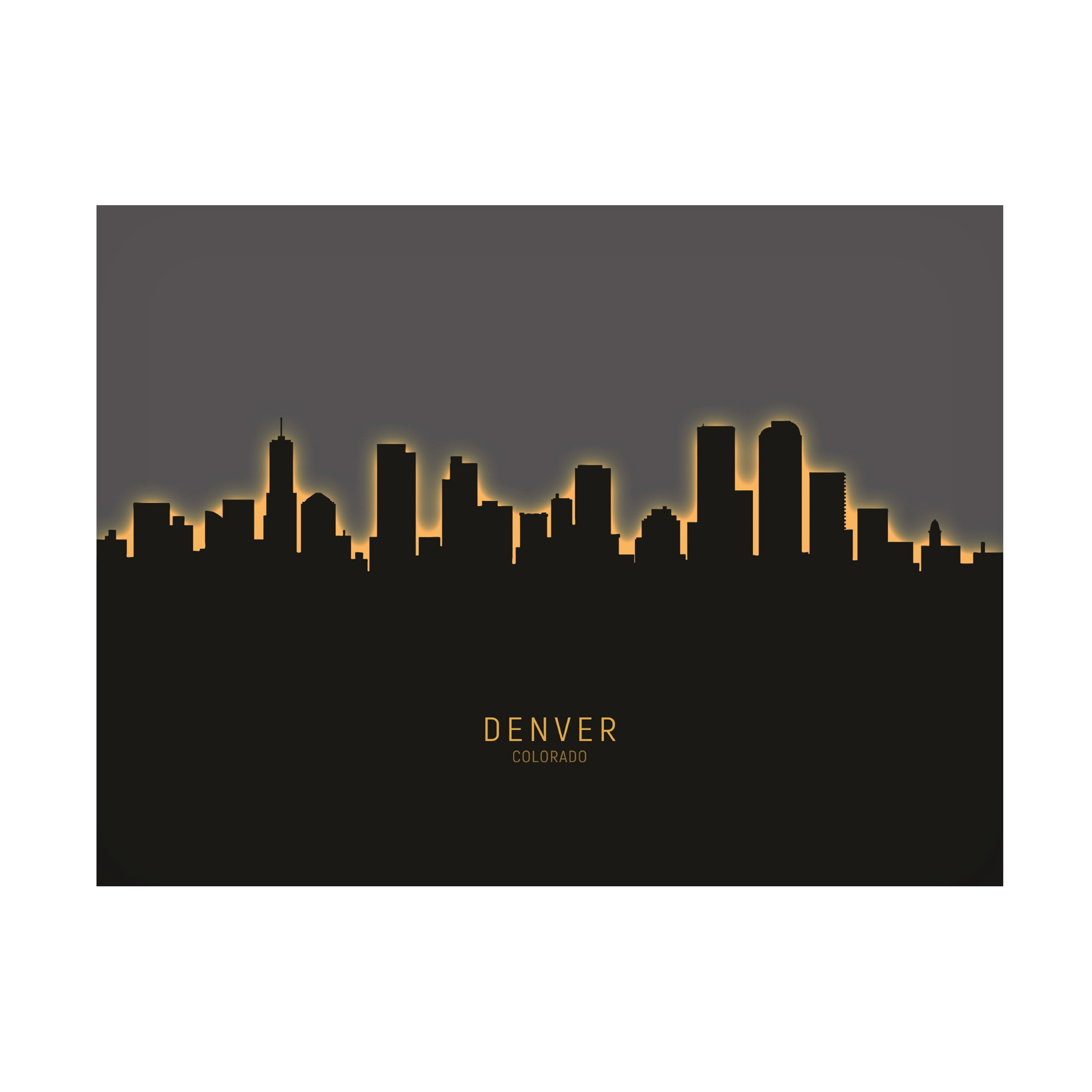 Michael Tompsett 'Denver Colorado Skyline Glow II' Canvas Art