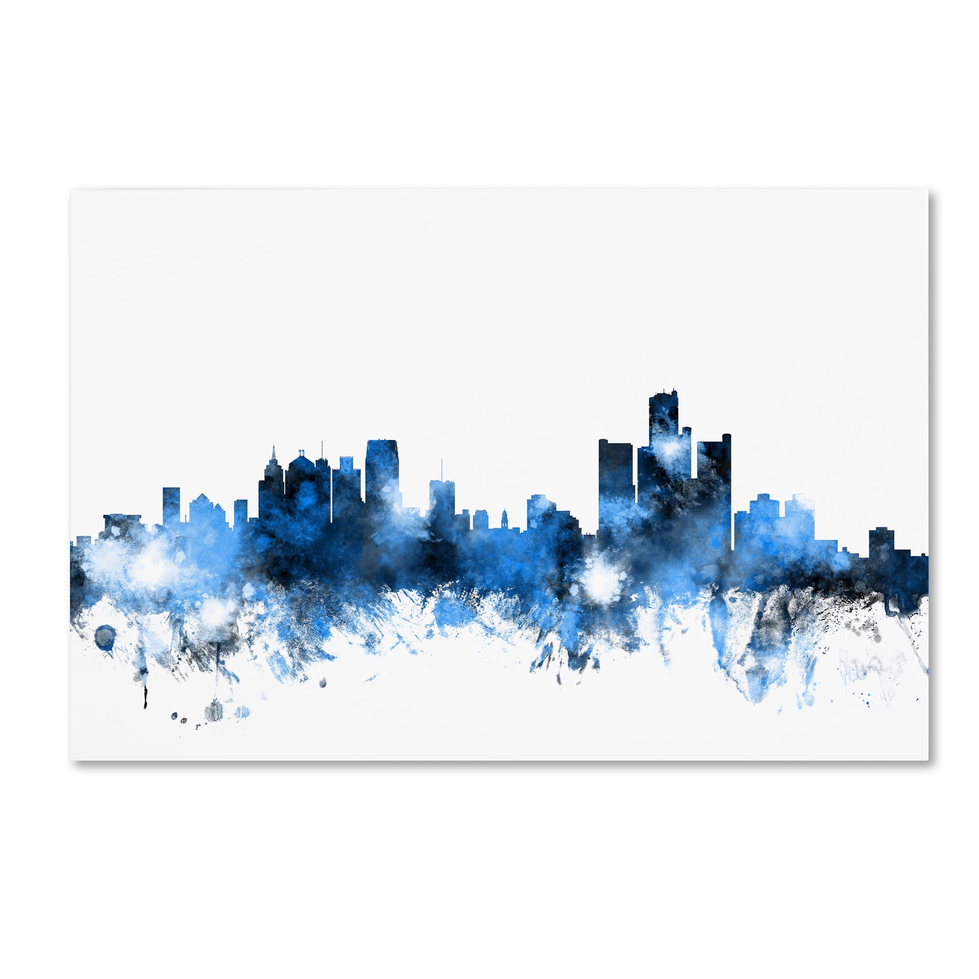 Michael Tompsett 'Detroit Michigan Skyline II' Canvas Art