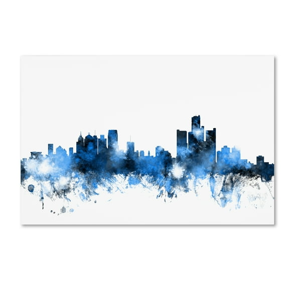 Michael Tompsett 'Detroit Michigan Skyline II' Canvas Art